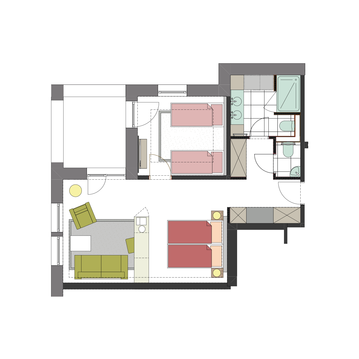 Grundriss Appartement MaarZeit im Michels Wohlfühlhotel