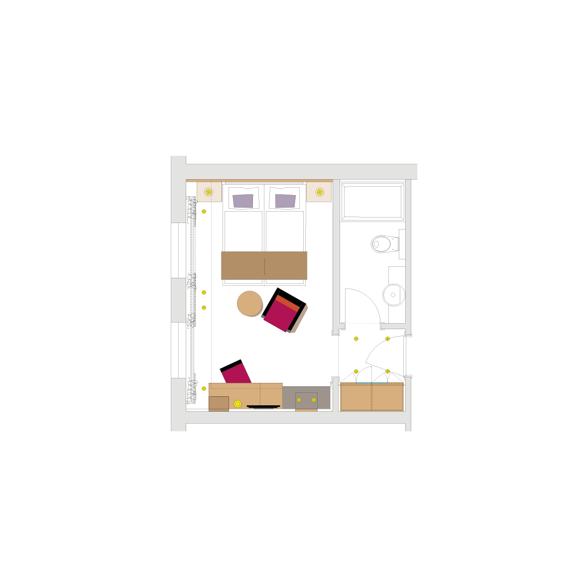 Grundriss Doppelzimmer Standard im Michels Wohlfühlhotel