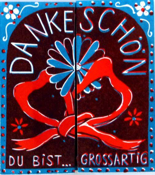 DANKESCHÖN Du bist großartig - Grußkarte Grußkarte "Dankeschön" blau/rot/lila