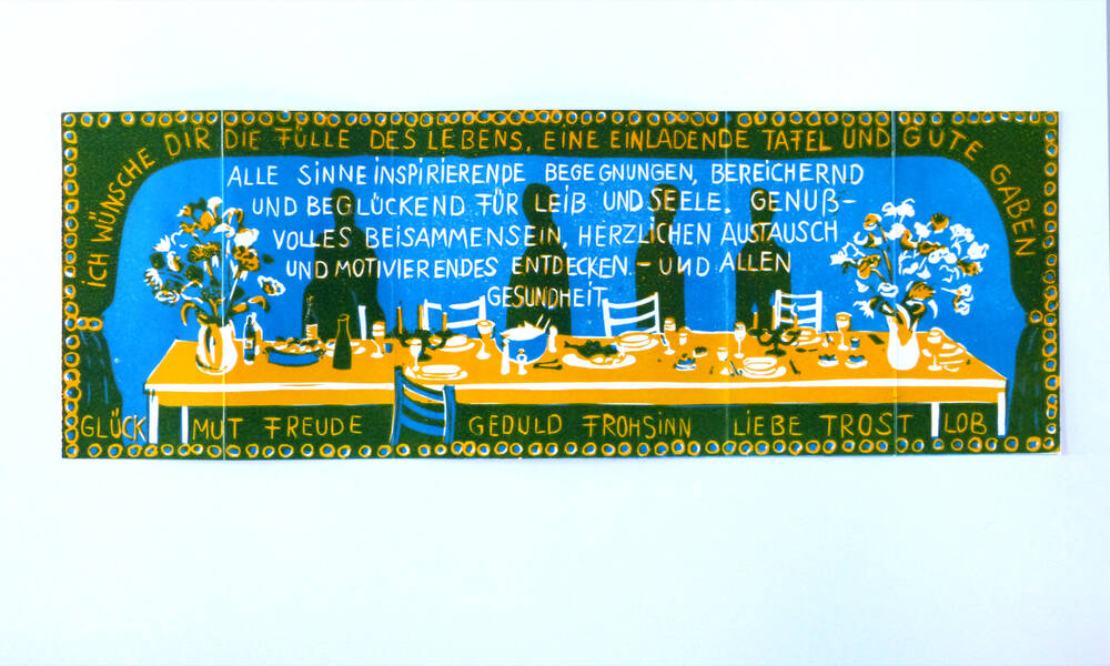Grußkarte "Gute Gaben" blau